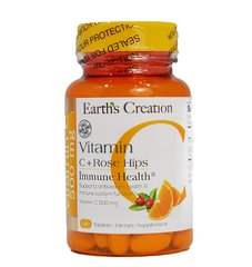 Вітамін С із шипшиною Earth`s Creation (Vitamin C with Rose Hips) 500 мг 100 таблеток