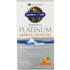 Platinum, Риб'ячий жир омега-3, зі смаком апельсина, Minami Nutrition, 60 м'яких таблеток