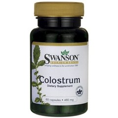 Колострум, Colostrum, Swanson, 480 мг 60 капсул