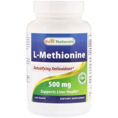 L-Метионин, L-Methionine, Best Naturals, 500 мг, 120 вегетарианских капсул купить в Киеве и Украине