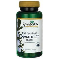 М'ятний лист, Full Spectrum Spearmint Leaf, Swanson, 400 мг, 60 капсул
