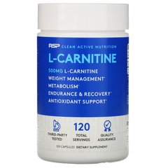 Л-карнітин, RSP Nutrition, 120 капсул