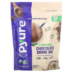 Суміш для шоколадних напоїв без цукру, Organic Sugar-Free Chocolate Drink Mix, Pyure, 205 г