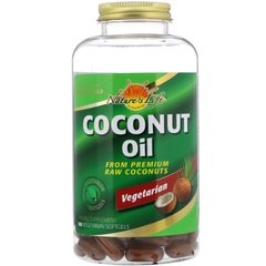 Кокосова олія, Coconut Oil, Health From The Sun, 180 вегетаріанських капсул