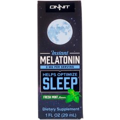 Розчинний мелатонін Onnit (Instant Melatonin) 3 мг 29 мл зі смаком м'яти
