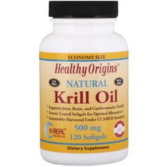 Масло криля Healthy Origins (Krill Oil) 500 мг 120 капсул зі смаком ванілі