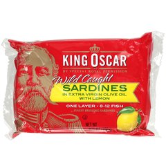 King Oscar, Wild Caught, сардины в оливковом масле первого отжима с лимоном, 3,75 унции (106 г) купить в Киеве и Украине