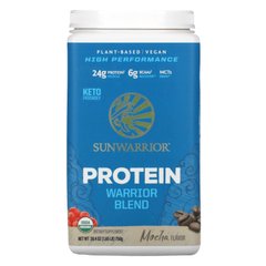Warrior Blend Protein, органічний рослинний продукт, мокка, Sunwarrior, 1,65 фунта (750 г)