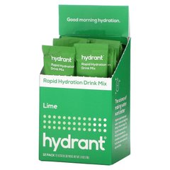 Hydrant, Суміш для швидкого зволоження напою, лайм, 12 упаковок, 0,22 унції (6,3 г) кожна