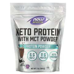 Кето-протеїн з порошком MCT вершковий шоколад Now Foods (Keto Protein with MCT Powder) 454 г
