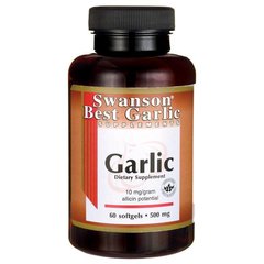 Часник без запаху, Odorless Garlic, Swanson, 500 мг, 60 капсул