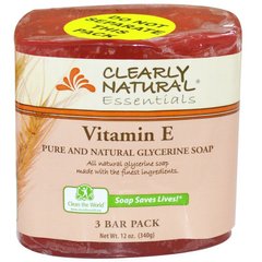 Чисте і натуральне гліцеринове мило, вітамін Е3 Bar Pack, Clearly Natural, 4 унціікаждий