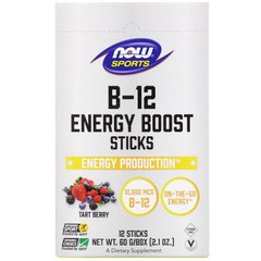 Вітамін В-12 підсилювач енергії Now Foods (B-12 Energy Boost Sticks) 12 стіків 60 г