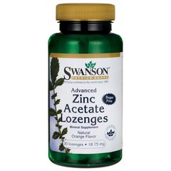 Розширені цинкові ацетатні льодяники, Advanced Zinc Acetate Lozenges, Swanson, 1875 мг, 30 пастилок