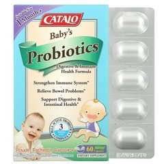 Catalo Naturals, Дитячі пробіотики, формула для поліпшення травлення та імунітету, від 1 місяця, 3 мільярди КУО, 60 вегетаріанських капсул