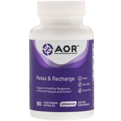 Розслабитися і перезарядитися, Relax,Recharge, Advanced Orthomolecular Research AOR, 90 вегетаріанських капсул
