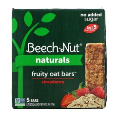 Beech-Nut, Naturals, Фруктові вівсяні батончики, етап 4, полуниця, 5 батончиків, по 0,78 унції (22 г) кожен
