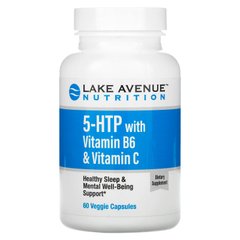 5-HTP з вітаміном B6 і вітаміном C, 5-HTP with Vitamin B6,Vitamin C, Lake Avenue Nutrition, 60 вегетаріанських капсул