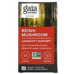 Gaia Herbs, гриб рейши, 40 веганских капсул купить в Киеве и Украине