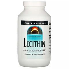 Лецитин Source Naturals (Lecithin) 200мг 500 желатиновых капсул купить в Киеве и Украине