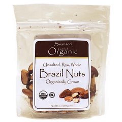 Бразильские орехи - несоленые, сырые, цельные, Brazil Nuts - Unsalted, Raw, Whole, Swanson, 170 грам купить в Киеве и Украине