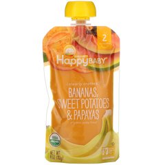 Дитяче пюре з банана 6 місяців + картоплі папайї Happy Family Organics (Inc.) 113 г