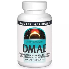 ДМАЭ диметиламиноэтанол Source Naturals (DMAE) 130 мг 50 таблеток купить в Киеве и Украине