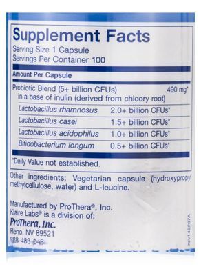 Probiotics for Immunity Klaire Labs (Vital-Immune Biotic) 100 vegetarian capsules