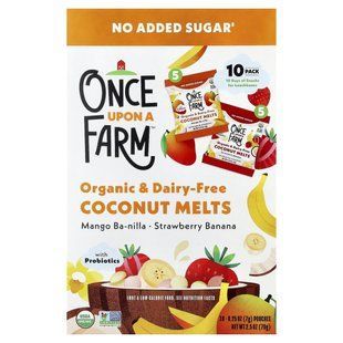 Organic Coconut Snacks Once Upon A Farm (Organic Coconut Melts) 10 packs of 7 g mango strawberry and banana