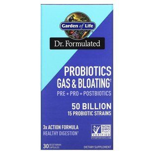 Garden of Life, Probiotics Gas & Bloating, 50 Billion, 30 Vegetarian Capsules купить в Киеве и Украине