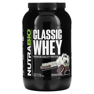 Classic whey protein, cookies and cream, NutraBio Labs, 907 g.