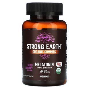 YumVs, Strong Earth Organic Gummies, Melatonin, Extra Strength, Berry, 5 mg, 60 Gummies купить в Киеве и Украине