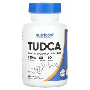 Nutricost, TUDCA, 250&nbsp;мг, 60&nbsp;капсул