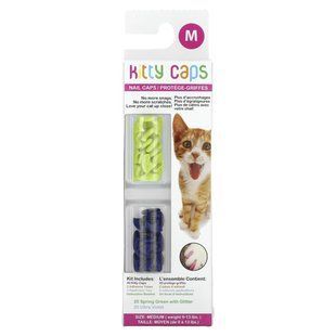 Kitty Caps, Nail Caps Kit, Medium, Spring Green with Glitter, Ultra Violet, 44 Piece Kit купить в Киеве и Украине