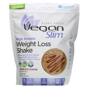 Vegan Slim, cocktail for weight loss, chocolate, VeganSmart, 25.7 oz (728 g)