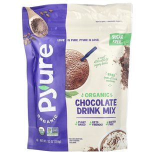 Смесь для шоколадных напитков без сахара, Organic Sugar-Free Chocolate Drink Mix, Pyure, 205 г купить в Киеве и Украине