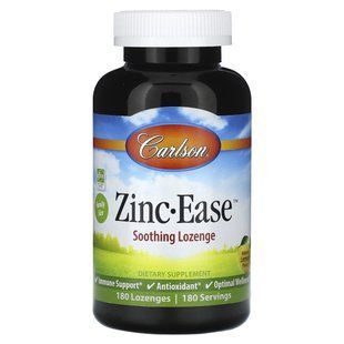 Carlson Labs, Zinc-Ease, натуральний лимон, 180 пастилок
