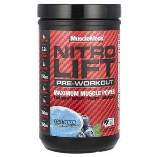 MuscleMeds, Nitro Lift&trade; Pre-Workout, Blue Slush, 1.15 lbs (522 g)
