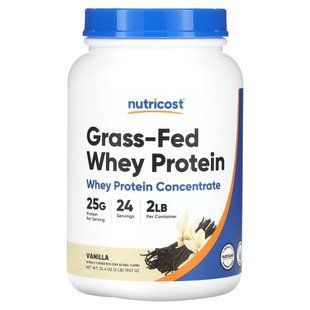 Nutricost, Grass-Fed Whey Protein Concentrate, Vanilla, 2 lb (907 g) купить в Киеве и Украине