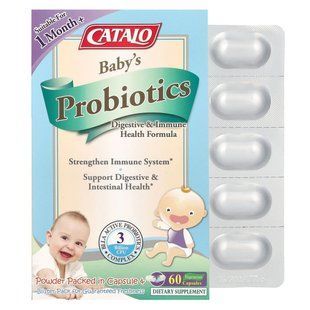 Catalo Naturals, Childrens probiotics, formula for improving digestion and immunity, from 1 month, 3 billion CFU, 60 vegetarian capsules.