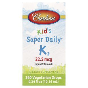 Vitamin K-2 for children menaquinone liquid Carlson Labs (Labs Super Daily K2) 22.5 mcg 10.16 ml.