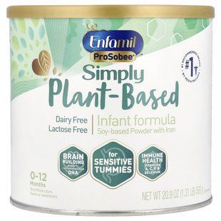 Enfamil, ProSobee&reg;, Simply Plant-Based, Infant Formula, Soy-Based Powder With Iron, 0-12 Months, 20.9 oz (593 g) купить в Киеве и Украине
