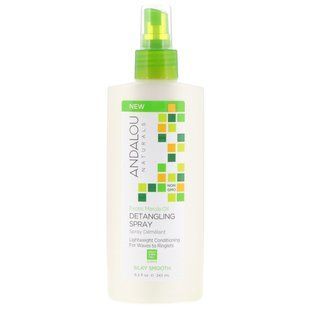 Экзотическое Масло Марулы, Облегчающий расчёсывание Спрей, Andalou Naturals, 8,2 жидких унций (242 мл) купить в Киеве и Украине