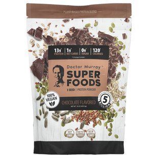 3 Seed Protein Powder, Chocolate, Dr. Murrays, 453.5 г