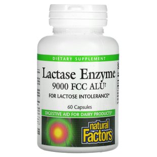 Фермент лактазы Natural Factors (Lactase Enzyme 9000 FCC ALU) 60 капсул купить в Киеве и Украине