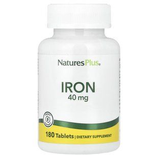 Залізо, Nature's Plus, 40 мг, 180 таблеток