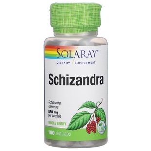 Лимонник, Schizandra, Solaray, 580 мг, 100 вегетарианских капсул купить в Киеве и Украине