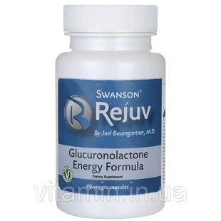 Глюкуронолактон для енергії Swanson (Glucuronolactone Energy Formula) 60 капсул