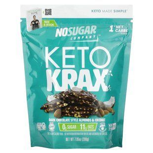 No Sugar Company, Keto Krax, Dark Chocolate Style Almonds & Coconut, 7.05 oz (200 g)