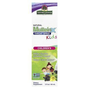Nature's Answer, MulleinX&reg; Kids Throat Spray, 2 fl oz (60 ml)
